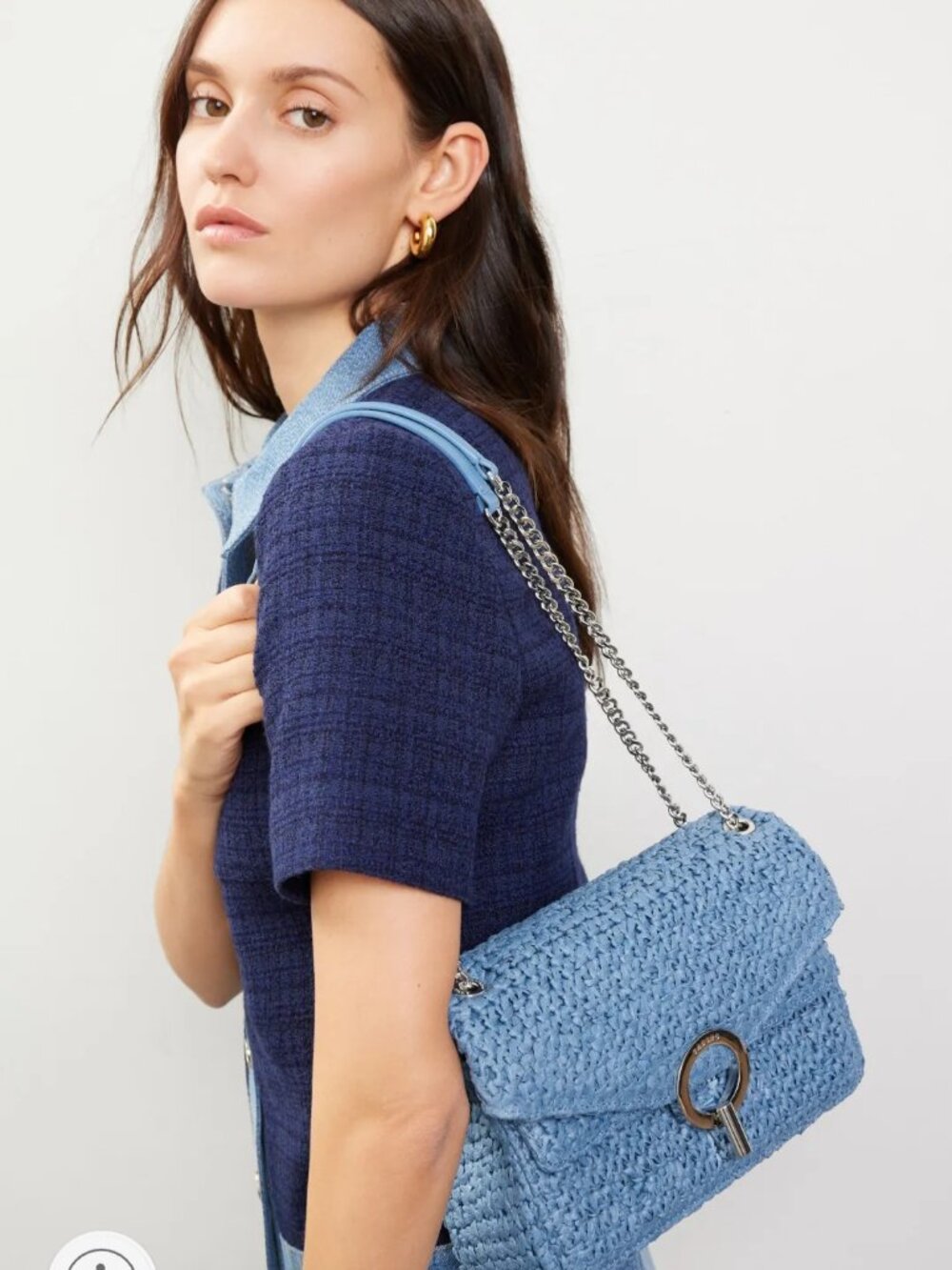 Sandro Raffia YZA Bag